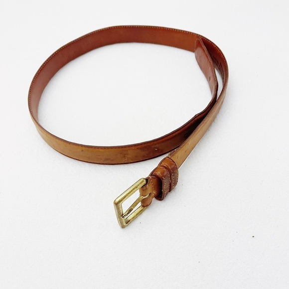 Coach Leather Belt Brass Buckle Brown SZ38 - Picture 3 of 9